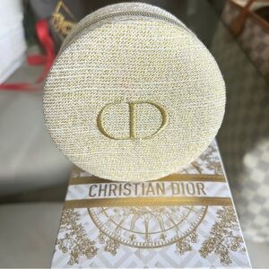 Dior Beauty Pouch Gold and Cream Round